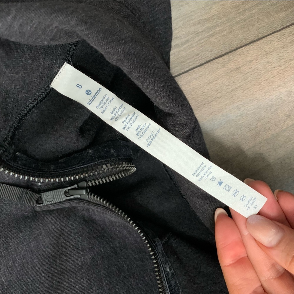 Lululemon Light As Warmth Crew pullover sweatshirt Heathered Core Black size 8​ - Picture 9 of 12